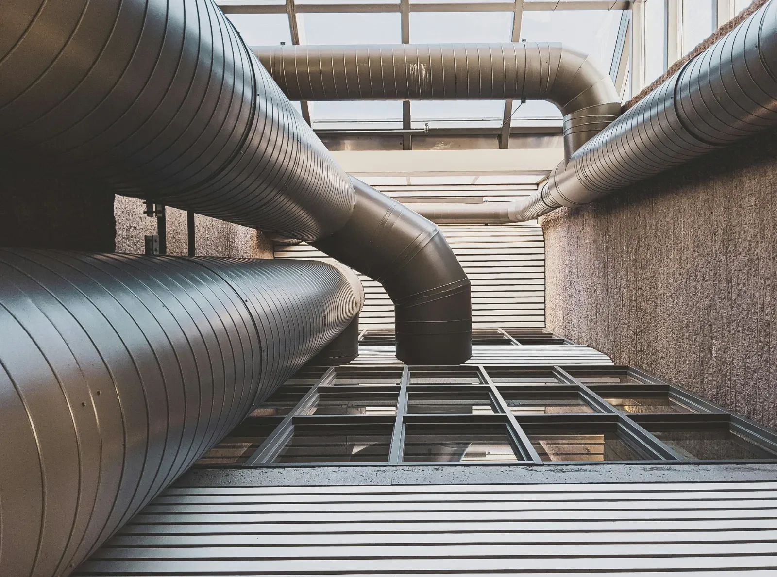 Industrial HVAC ducting interior